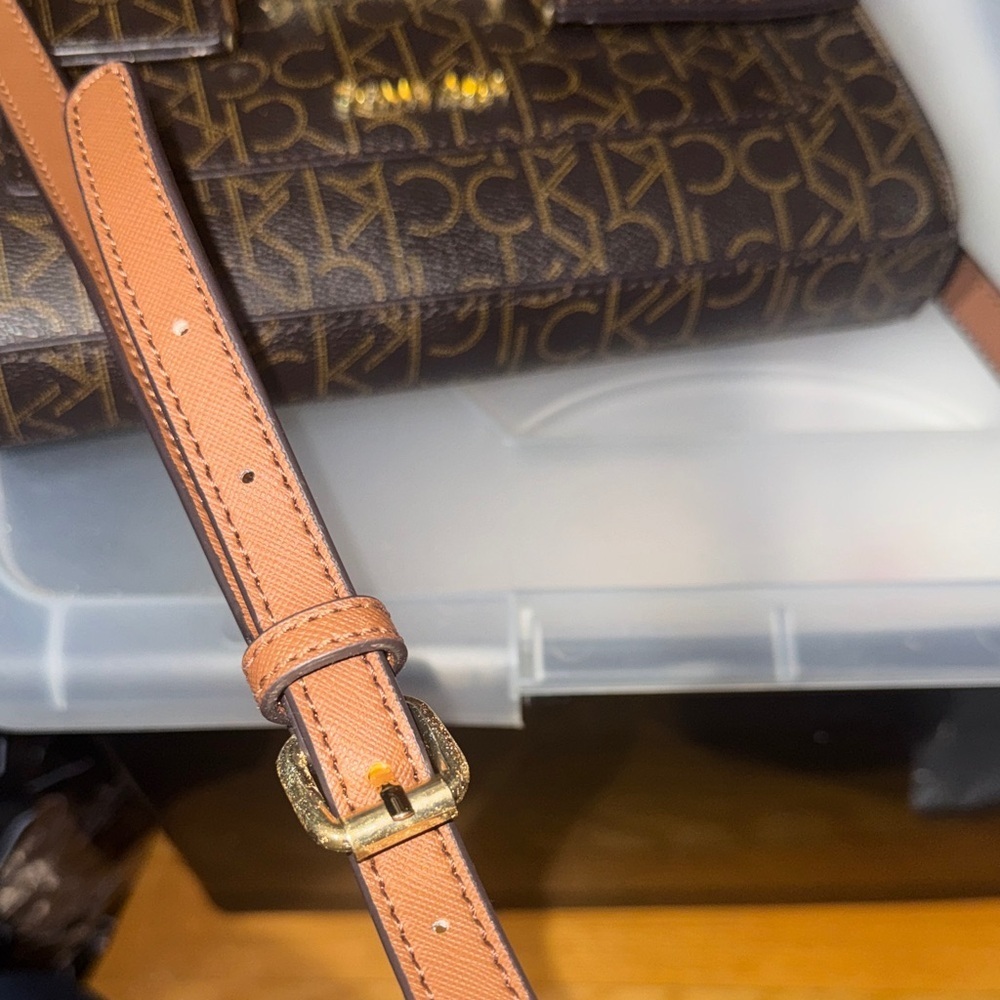 Calvin Klein Black and Gold Monogram Clutch - Picture 7 of 13